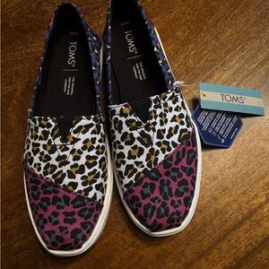 TOMS Kid’s Leopard Print Slip-On Shoes - Multicolor